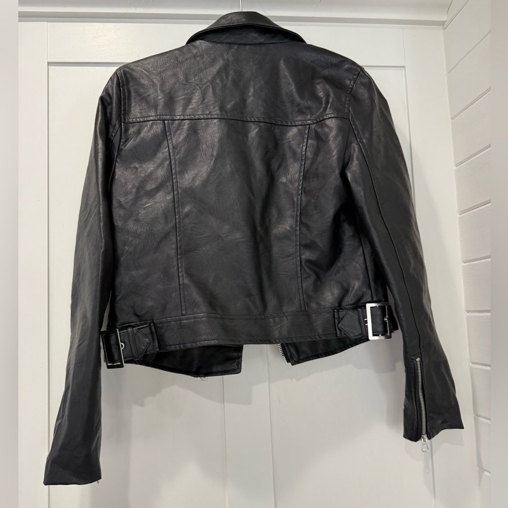 Love‎ Tree Black Faux Leather Moto Jacket - Picture 3 of 5